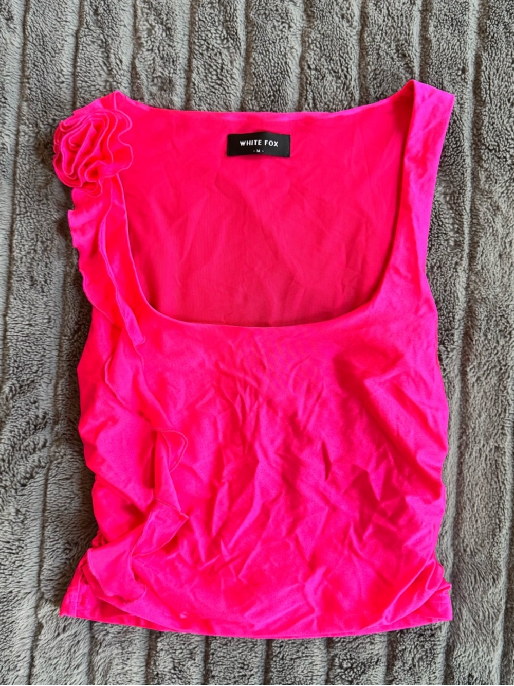 White Fox Boutique Hot Pink Rosette Tank - Picture 2 of 5